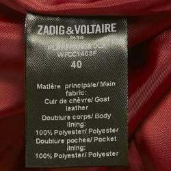 Pre Owned Zadig & Voltaire Red Suede Fringed Play Frange Trousers M