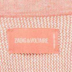 Pre Owned Zadig & Voltaire Candy Pink Lurex Knit Rimo Mini Dress XS