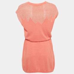 Pre Owned Zadig & Voltaire Candy Pink Lurex Knit Rimo Mini Dress XS
