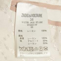 مملوكة مسبقًا Zadig & Voltaire Pink Star Patterned Crepe Victor Jacq Blazer S