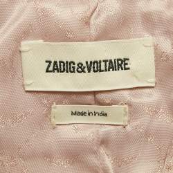 Pre Owned Zadig & Voltaire Brown Suede Round Neck Jacket XS