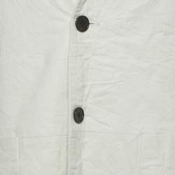 Pre Owned Zadig & Voltaire White Leather Single Breasted Blazer S 