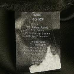 Pre Owned Zadig & Voltaire Black Crepe & Satin Trim Mini Dress L