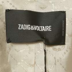 Pre Owned جاكيت فولي غاباردين بيج مفتوح من الأمام زاديج أند فولتيير مقاس متوسط - ميديم