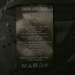 Pre Owned Zadig & Voltaire Deluxe Black Viva Frange Blazer S