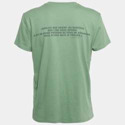Pre Owned Zadig & Voltaire Green Printed Cotton Zoe Citation T-Shirt S 