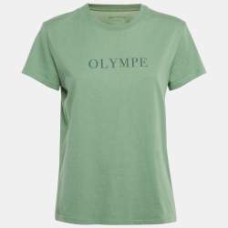 Pre Owned Zadig & Voltaire Green Printed Cotton Zoe Citation T-Shirt S 