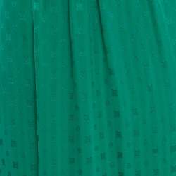 Pre Owned Zadig & Voltaire Green Patterned Silk Lace Trim Joslin Midi Skirt M