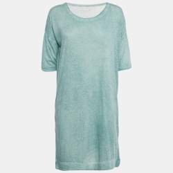 Pre Owned Zadig & Voltaire Mint Green Printed Overdye Mini Dress S