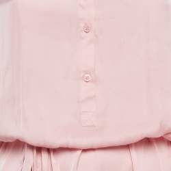 Pre Owned Zadig & Voltaire Pink Satin Belted Raos Midi Dress M