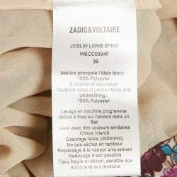 مملوكة مسبقًا Zadig & Voltaire Purple Floral Printed Chiffon Embellished Detail Midi Skirt S