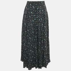 Pre Owned Zadig & Voltaire Black Floral Print Maxi Skirt S