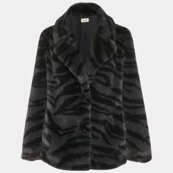 Pre Owned جاكيت فيرا نمر فرو مزيف رمادي زادك آند فولتيير مقاس كبير - ميديم