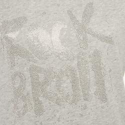 مملوكة مسبقًا توب زادك آند فولتير رمادي جيرسي سكينّي بأحجار مقاس وسط