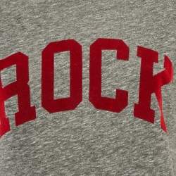 Pre Owned Zadig & Voltaire Grey Flocked Jersey Walk Chine Rock T-Shirt XS