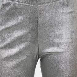 مملوكة مسبقًا Zadig & Voltaire Deluxe Silver Leather Leggings M