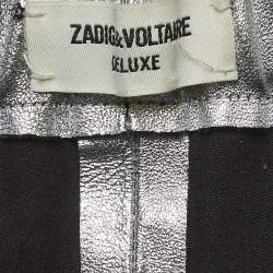 مملوكة مسبقًا Zadig & Voltaire Deluxe Silver Leather Leggings M