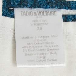 مملوكة مسبقًا Zadig & Voltaire Blue Jacquard Open Front Very Leo Blazer S