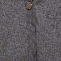 Pre Owned Zadig and Voltaire Grey Studded Short Sleeve Dublini Cardigan M