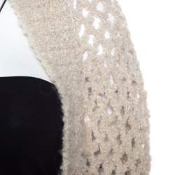 Zadig and Voltaire Cream Crochet Knit Merino Wool Open Front Pix Hook Cardigan XS