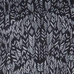 Zadig and Voltaire Grey & Black Printed Half Sleeve Silk-Cashmere Blend Top M 