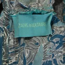 مملوكة مسبقًا Zadig and Voltaire Blue Root Print Raw Edge Detail Dress M