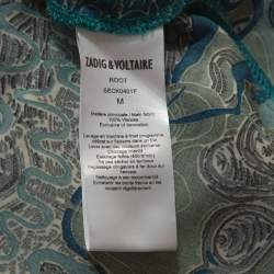 مملوكة مسبقًا Zadig and Voltaire Blue Root Print Raw Edge Detail Dress M