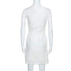 Zadig and Voltaire White Cotton Lace Detail Sleeveless Dress S