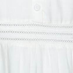 Zadig and Voltaire White Cotton Lace Detail Sleeveless Dress S
