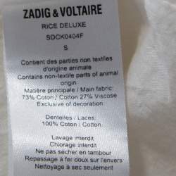 Zadig and Voltaire White Cotton Lace Detail Sleeveless Dress S