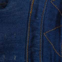 Pre Owned Zadig & Voltaire Blue Embroidered Denim Tackl Shirt XS