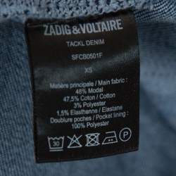Pre Owned Zadig & Voltaire Blue Embroidered Denim Tackl Shirt XS