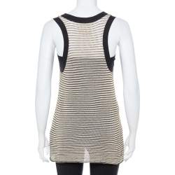 Pre Owned توب زادك آند فولتير تانك شبك صيد سمك غوس تريكو مخطط كريمي M