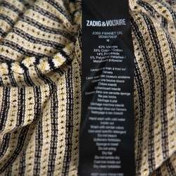 Pre Owned توب زادك آند فولتير تانك شبك صيد سمك غوس تريكو مخطط كريمي M