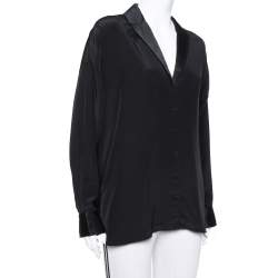 Pre Owned Zadig and Voltaire Black Silk Timothee Deluxe Shirt S