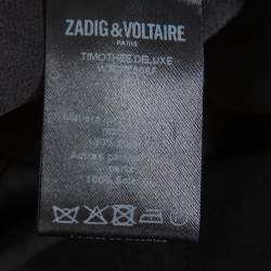 Pre Owned Zadig and Voltaire Black Silk Timothee Deluxe Shirt S