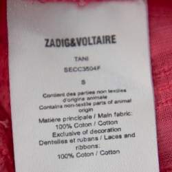 Pre Owned Zadig and Voltaire Pink Cotton Sleeveless Tank Top S