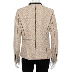 Zadig and Voltaire Beige Lurex Detail Leather Trim Detail Victana Deluxe Blazer M
