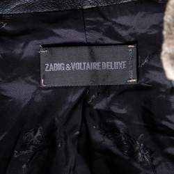 Zadig and Voltaire Beige Lurex Detail Leather Trim Detail Victana Deluxe Blazer M