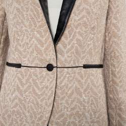 Zadig and Voltaire Beige Lurex Detail Leather Trim Detail Victana Deluxe Blazer M