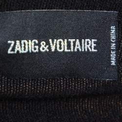 Zadig & Voltaire Black Cashmere Wool Studded Lemmy Cardigan M/L