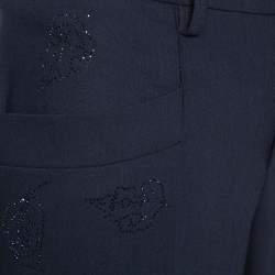 Zadig & Voltaire Navy Blue Cady Pruna Strass Trousers M