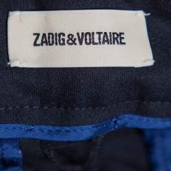 Zadig & Voltaire Navy Blue Cady Pruna Strass Trousers M