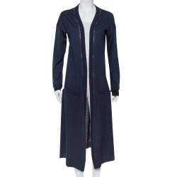 Zadig & Voltaire Navy Blue Merino Wool Romy Long Cardigan L