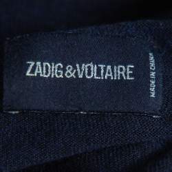 Zadig & Voltaire Navy Blue Merino Wool Romy Long Cardigan L