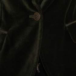 Zadig and Voltaire Green Velvet Button Front Vero Blazer S