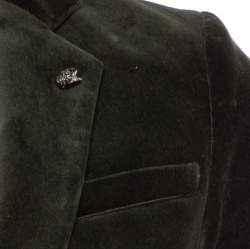 Zadig and Voltaire Green Velvet Button Front Vero Blazer S