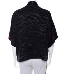 Pre Owned Zadig & Voltaire Black Silk Jacquard Button Front Shirt M
