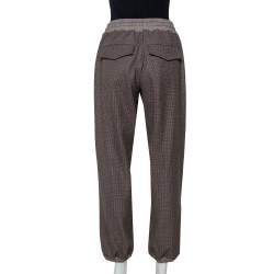 Zadig and Voltaire Grey Checkered Wool Blend Parole Mix Pants M