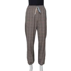 Zadig and Voltaire Grey Checkered Wool Blend Parole Mix Pants M